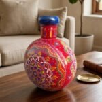 hand painted metal vase